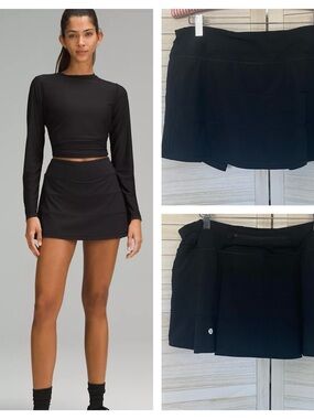 Lululemon Pace Rival Black Skirt/Skort SZ 10 Athletic Activewear